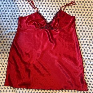 Gillian and O’Malley Elegant Red Satin Nightgown 3XL
